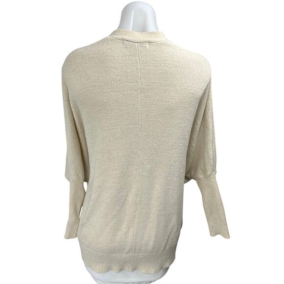 Mango MNG Women's Cream Long Sleeve Dolman Open Cardigan Sweater Top Size XS - Picture 2 of 4